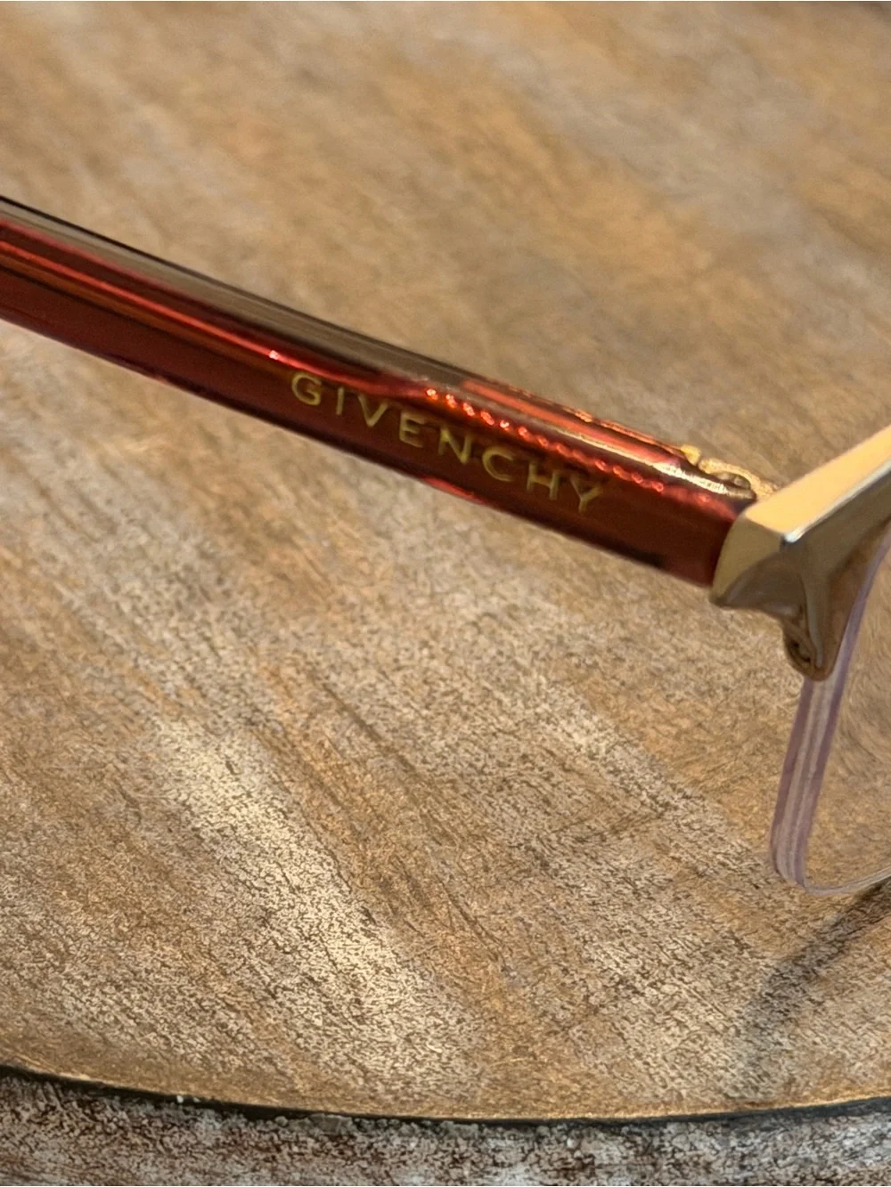 Givenchy VGV A25  Semi-Rimless Eyeglasses in Gold with Brown Temples 54-17-140